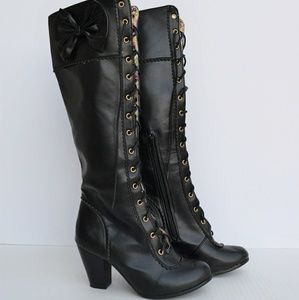 Korean Unbranded Lace-Up Knee High Boots